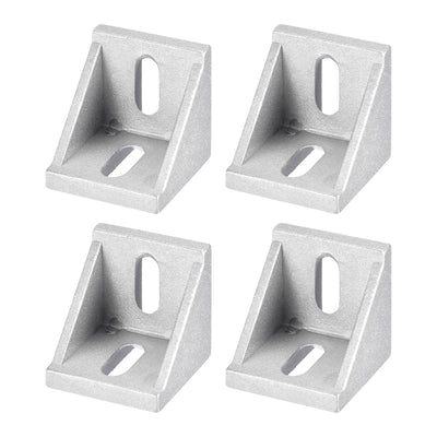 Harfington Uxcell 4Pcs Inside Corner Bracket Gusset, 42x42x41mm 4545 Angle Connectors for 4545/5050 Series Aluminum Extrusion Profile Silver
