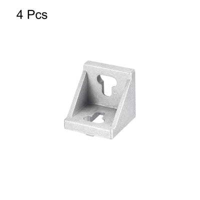 Harfington Uxcell 4Pcs Inside Corner Bracket Gusset, 42x42x43mm 4545 Angle Connectors for 4545/5050 Series Aluminum Extrusion Profile Silver