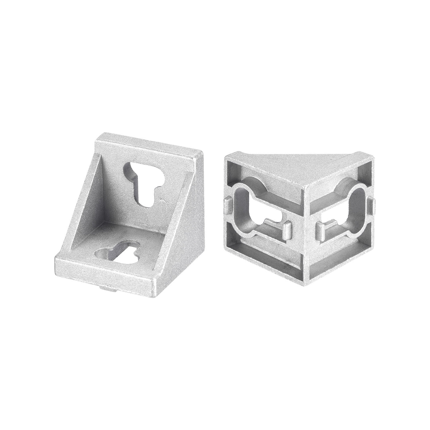 uxcell Uxcell 4Pcs Inside Corner Bracket Gusset, 42x42x43mm 4545 Angle Connectors for 4545/5050 Series Aluminum Extrusion Profile Silver
