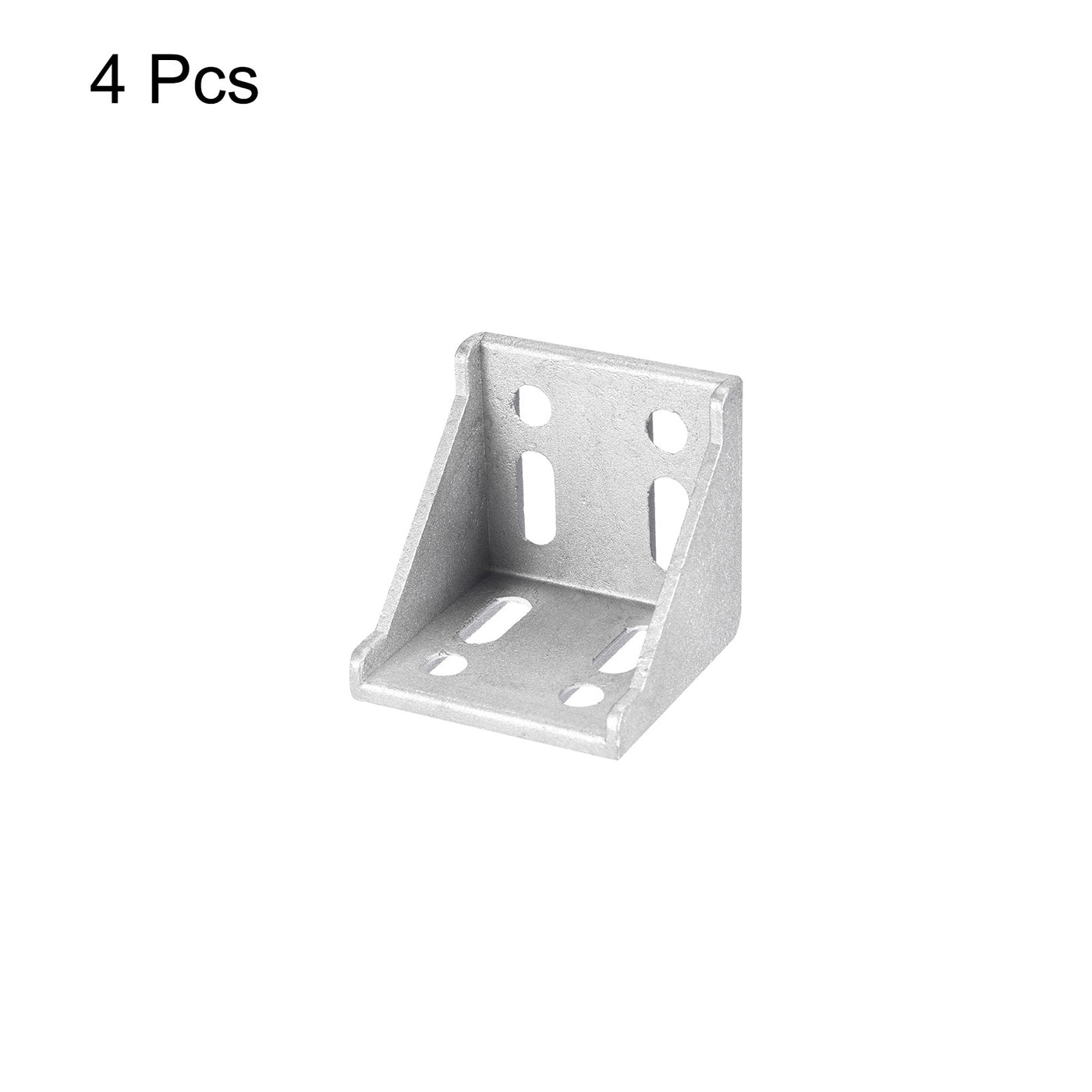 uxcell Uxcell 4Pcs Inside Corner Bracket Gusset, 57x57x59mm 6060 Angle Connectors for 3060/6060 Series Aluminum Extrusion Profile Silver