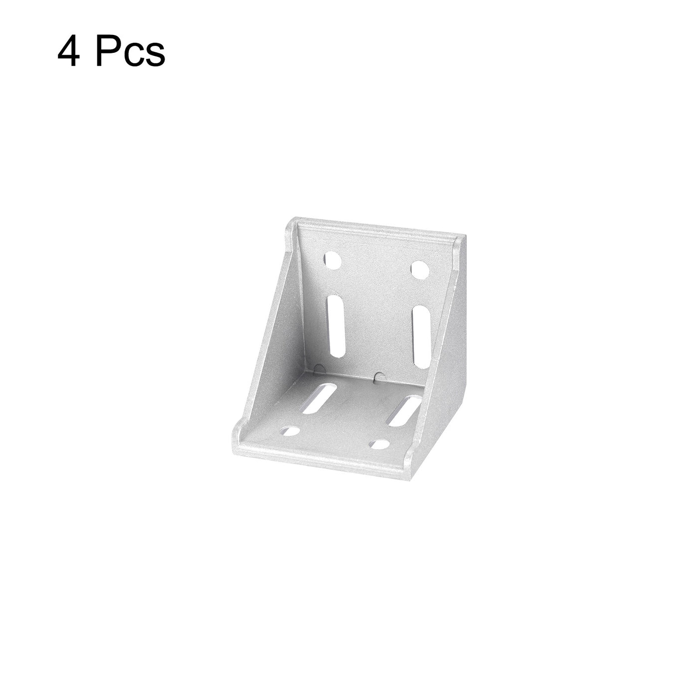 uxcell Uxcell 4Pcs Inside Corner Bracket Gusset, 78x78x79mm 8080 Angle Connectors for 4080/8080 Series Aluminum Extrusion Profile Silver