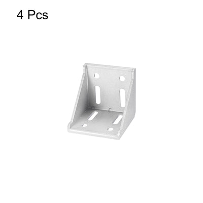 Harfington Uxcell 4Pcs Inside Corner Bracket Gusset, 78x78x79mm 8080 Angle Connectors for 4080/8080 Series Aluminum Extrusion Profile Silver