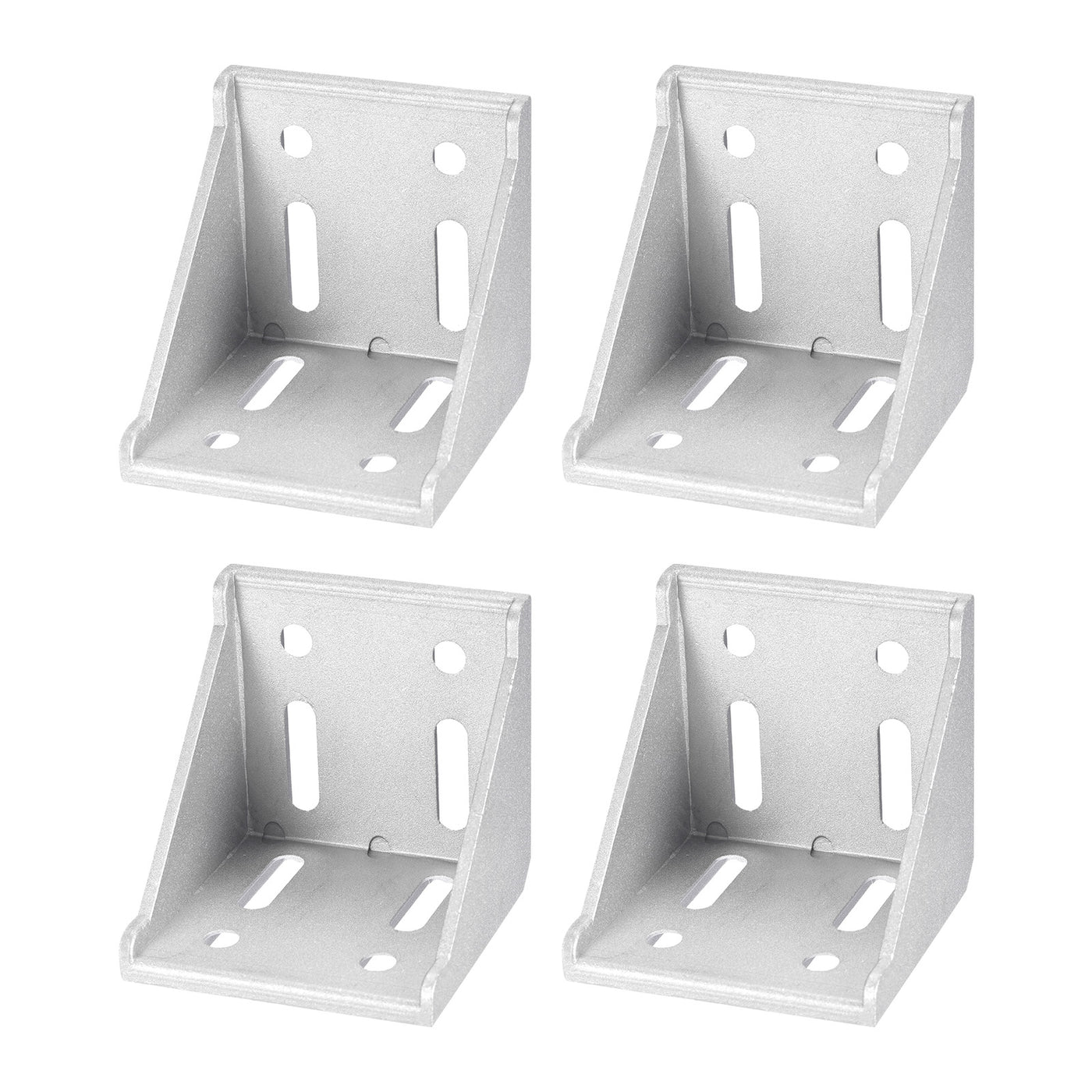uxcell Uxcell 4Pcs Inside Corner Bracket Gusset, 78x78x79mm 8080 Angle Connectors for 4080/8080 Series Aluminum Extrusion Profile Silver