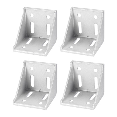 Harfington Uxcell 4Pcs Inside Corner Bracket Gusset, 78x78x79mm 8080 Angle Connectors for 4080/8080 Series Aluminum Extrusion Profile Silver