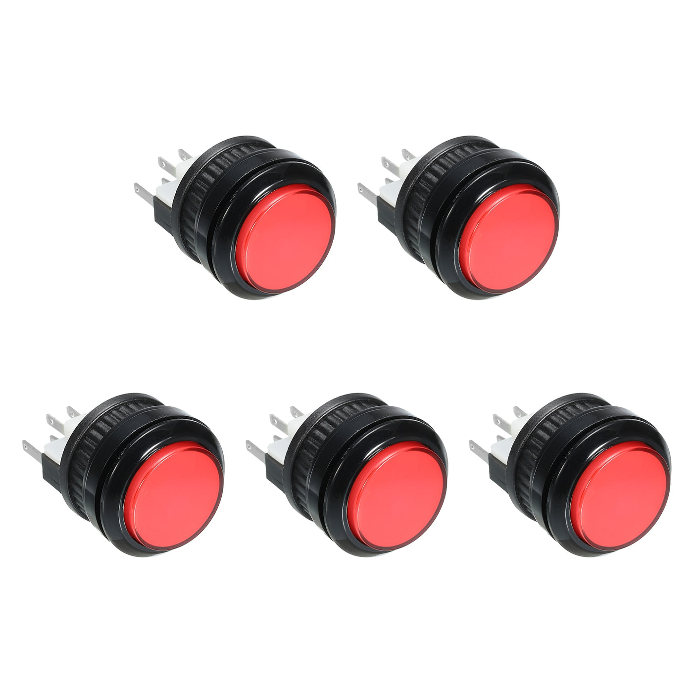 Harfington Plastic Momentary Push Button Switch Waterproof 28mm Mini Micro Round DC12V Self-Reset 1NO for Water Cooler Game Console Pack of 5