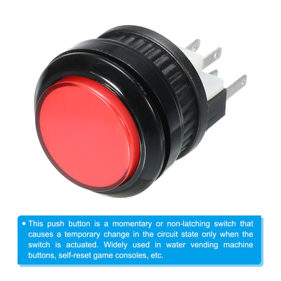 Harfington Plastic Momentary Push Button Switch Waterproof 28mm Mini Micro Round DC12V Self-Reset 1NO for Water Cooler Game Console Pack of 2