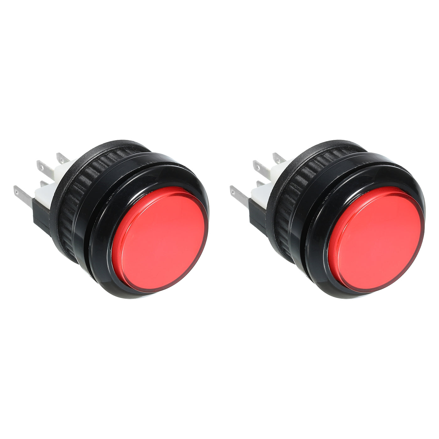 Harfington Plastic Momentary Push Button Switch Waterproof 28mm Mini Micro Round DC12V Self-Reset 1NO for Water Cooler Game Console Pack of 2