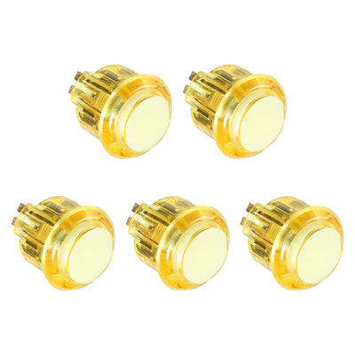 Harfington LED Button Illuminated Push Button 12V 24mm with Micro Switch Yellow 5Pcs