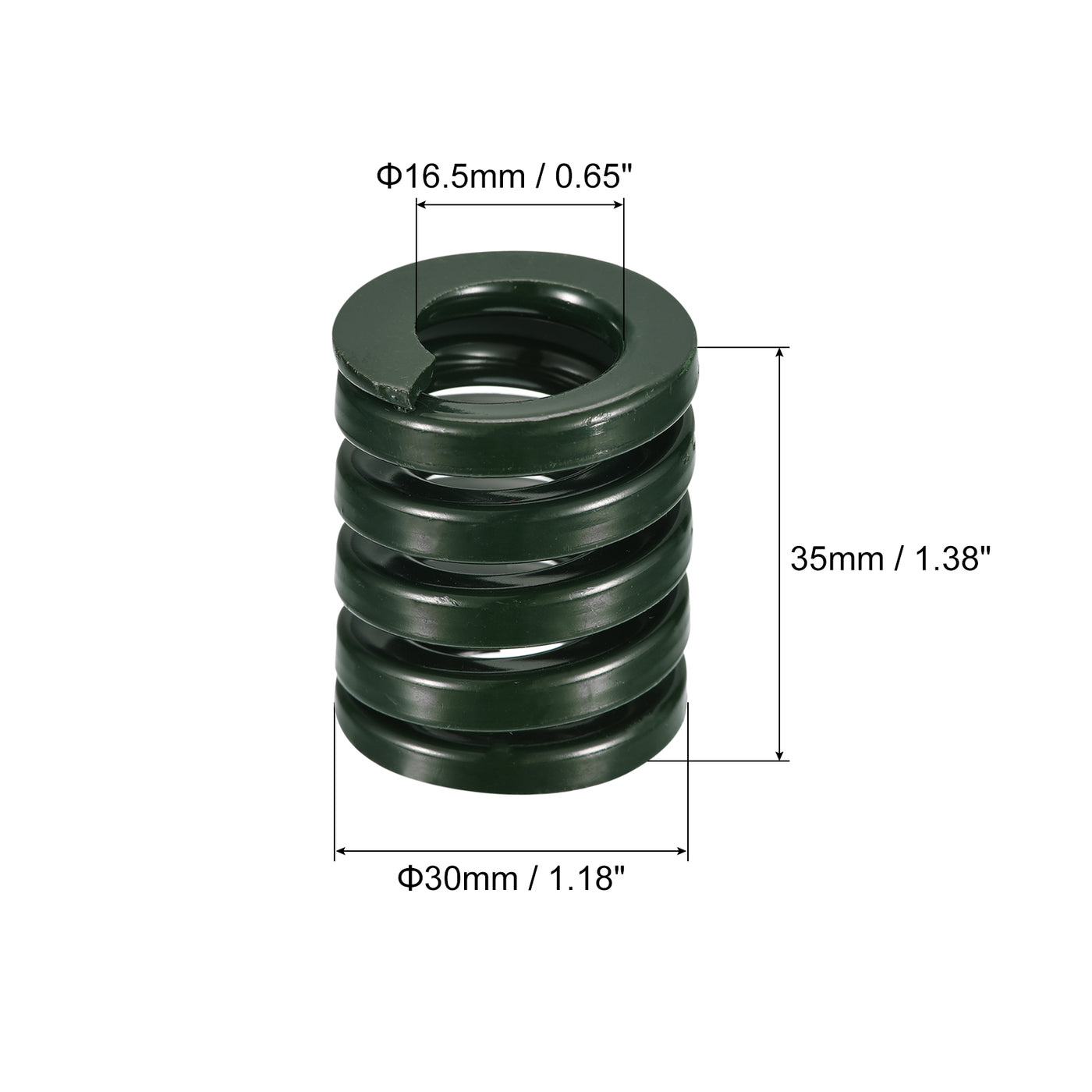 uxcell Uxcell 3D Printer Die Spring, 2pcs 30mm OD 35mm Long Spiral Stamping Compression Green