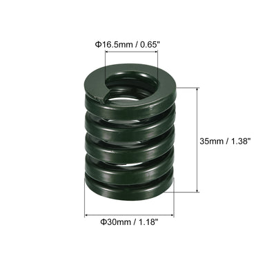 Harfington Uxcell 3D Printer Die Spring, 2pcs 30mm OD 35mm Long Spiral Stamping Compression Green