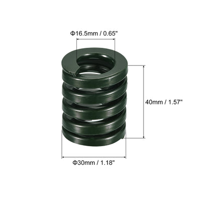 Harfington Uxcell 3D Printer Die Spring, 2pcs 30mm OD 40mm Long Spiral Stamping Compression Green