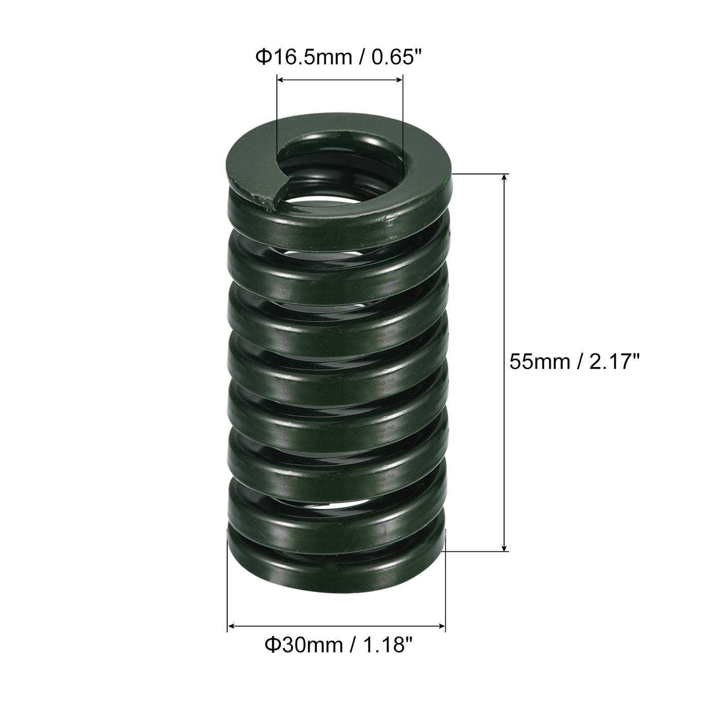 uxcell Uxcell 3D Printer Die Spring, 2pcs 30mm OD 55mm Long Spiral Stamping Compression Green