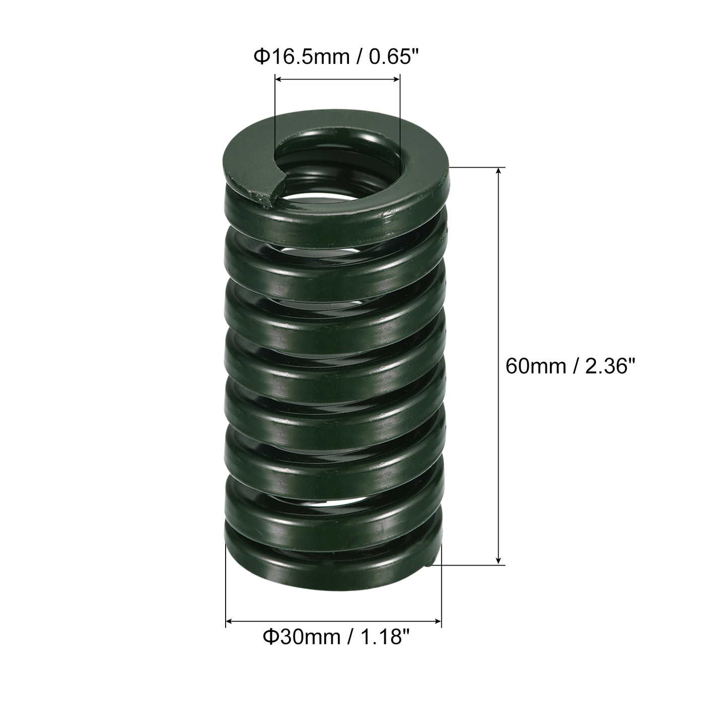 uxcell Uxcell 3D Printer Die Spring, 1pcs 30mm OD 60mm Long Spiral Stamping Compression Green