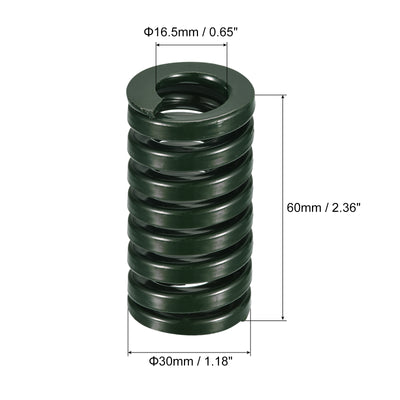 Harfington Uxcell 3D Printer Die Spring, 1pcs 30mm OD 60mm Long Spiral Stamping Compression Green