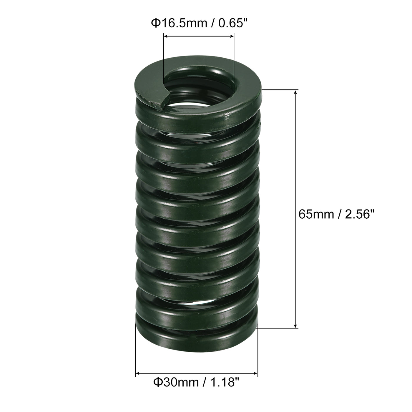 uxcell Uxcell 3D Printer Die Spring, 1pcs 30mm OD 65mm Long Spiral Stamping Compression Green
