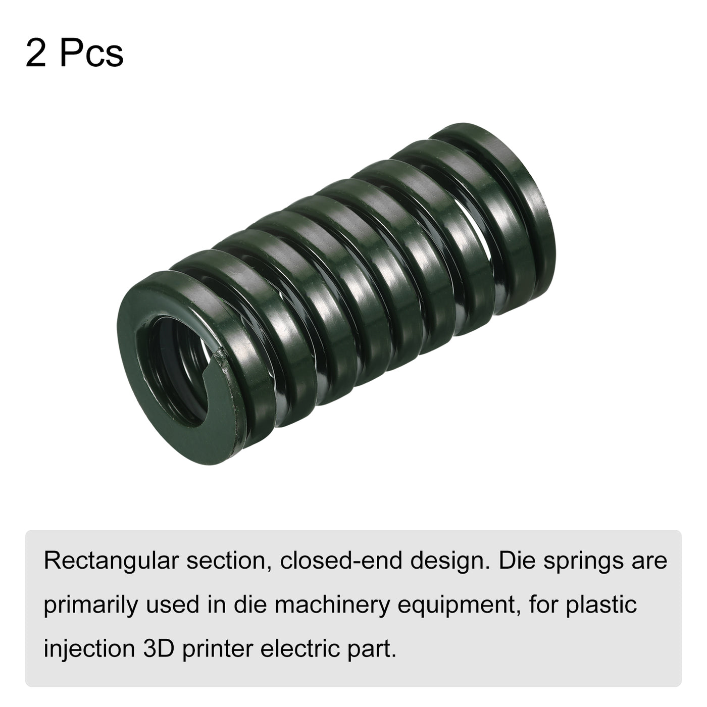 uxcell Uxcell 3D Printer Die Spring, 2pcs 30mm OD 65mm Long Spiral Stamping Compression Green