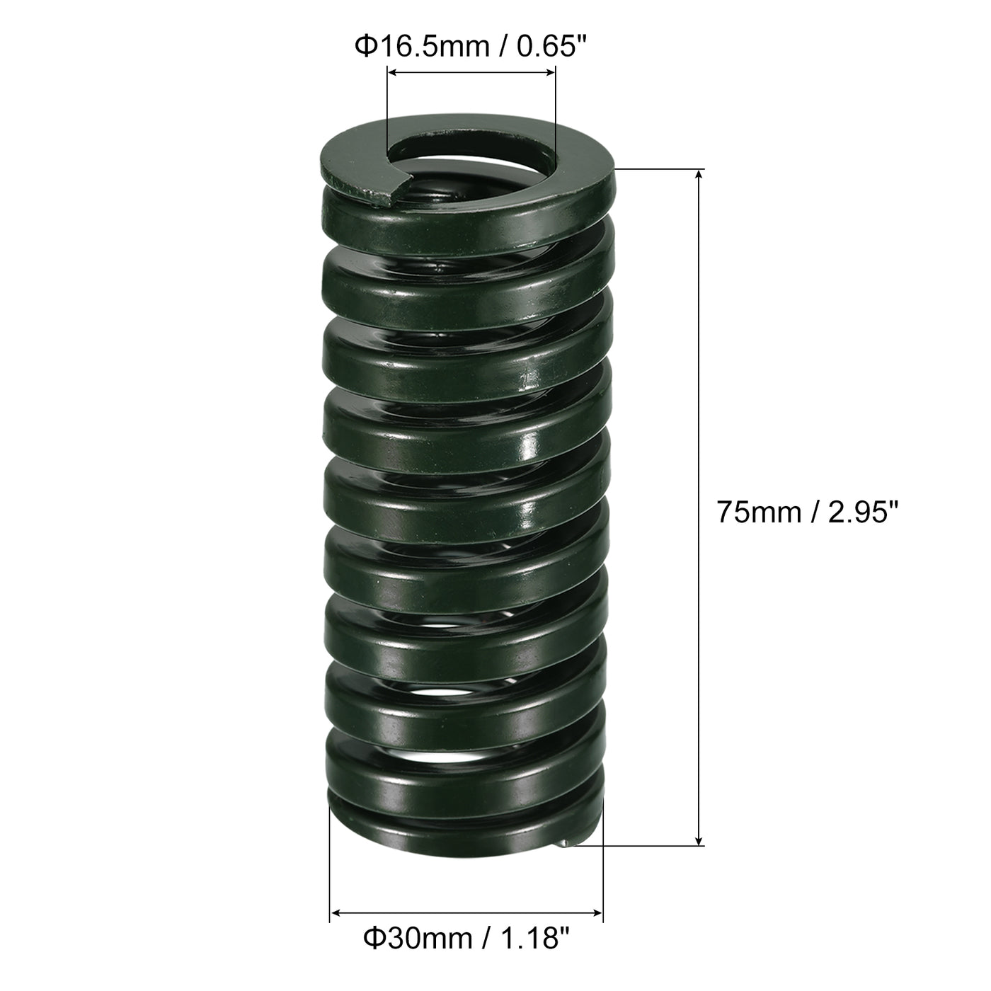 uxcell Uxcell 3D Printer Die Spring, 2pcs 30mm OD 75mm Long Spiral Stamping Compression Green