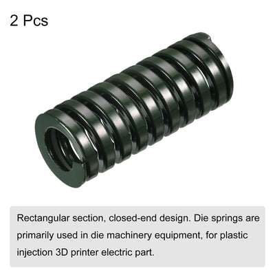 Harfington Uxcell 3D Printer Die Spring, 2pcs 30mm OD 75mm Long Spiral Stamping Compression Green