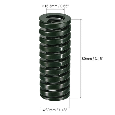 Harfington Uxcell 3D Printer Die Spring, 1pcs 30mm OD 80mm Long Spiral Stamping Compression Green