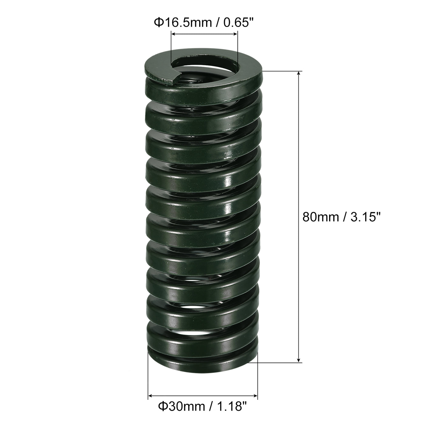 uxcell Uxcell 3D Printer Die Spring, 2pcs 30mm OD 80mm Long Spiral Stamping Compression Green