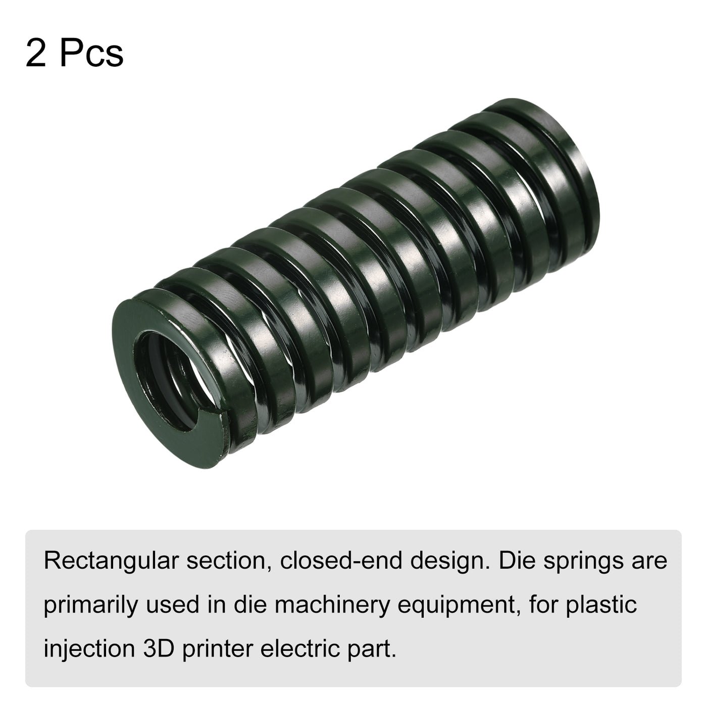 uxcell Uxcell 3D Printer Die Spring, 2pcs 30mm OD 80mm Long Spiral Stamping Compression Green
