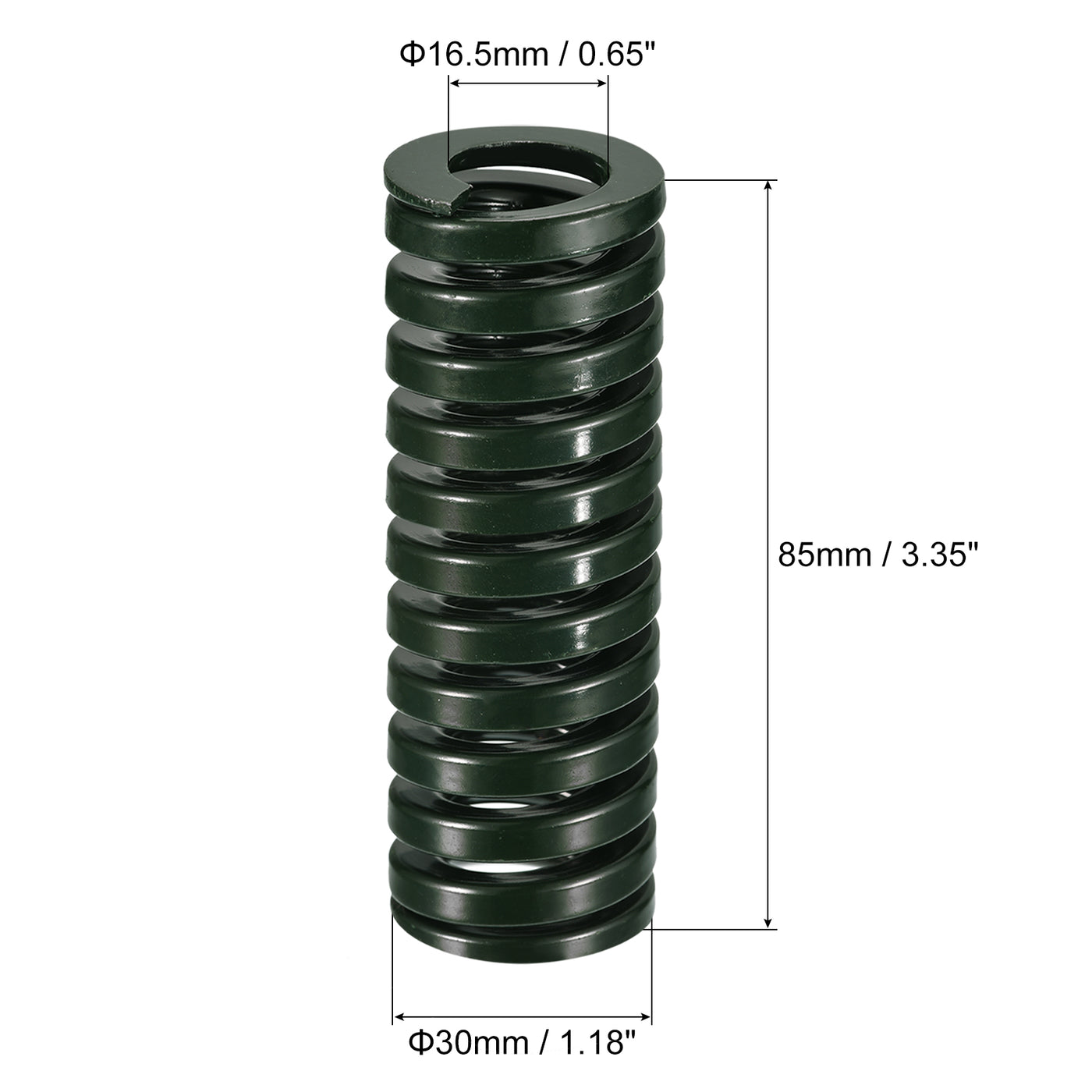 uxcell Uxcell 3D Printer Die Spring, 2pcs 30mm OD 85mm Long Spiral Stamping Compression Green