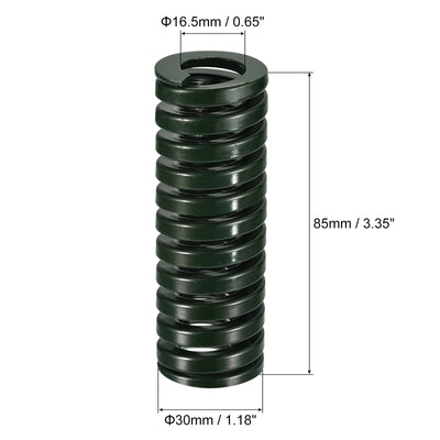 Harfington Uxcell 3D Printer Die Spring, 2pcs 30mm OD 85mm Long Spiral Stamping Compression Green