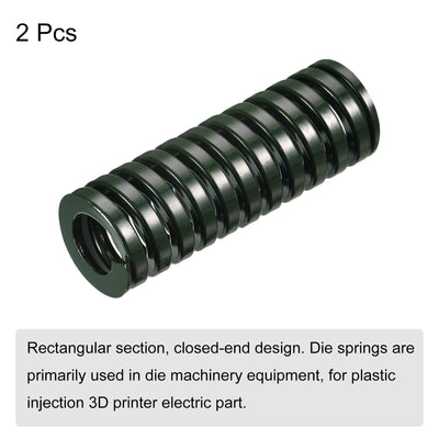 Harfington Uxcell 3D Printer Die Spring, 2pcs 30mm OD 85mm Long Spiral Stamping Compression Green