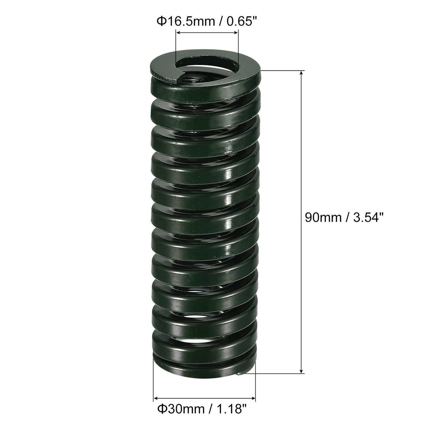 uxcell Uxcell 3D Printer Die Spring, 2pcs 30mm OD 90mm Long Spiral Stamping Compression Green
