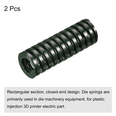 Harfington Uxcell 3D Printer Die Spring, 2pcs 30mm OD 90mm Long Spiral Stamping Compression Green