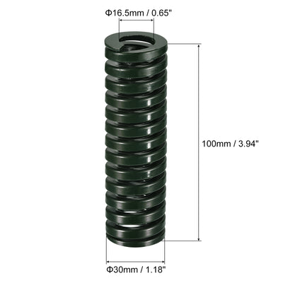 Harfington Uxcell 3D Printer Die Spring, 1pcs 30mm OD 100mm Long Spiral Stamping Compression Green