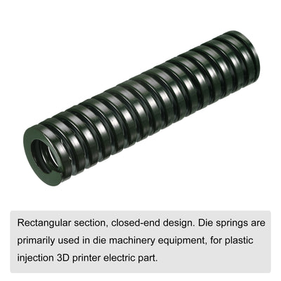 Harfington Uxcell 3D Printer Die Spring, 1pcs 30mm OD 125mm Long Spiral Stamping Compression Green