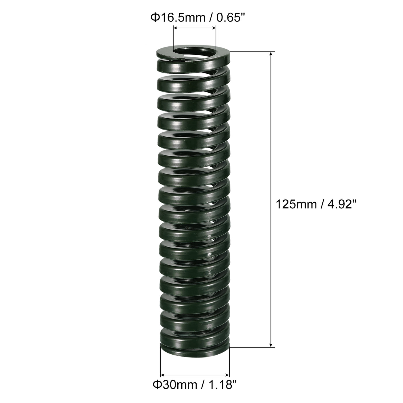 uxcell Uxcell 3D Printer Die Spring, 2pcs 30mm OD 125mm Long Spiral Stamping Compression Green