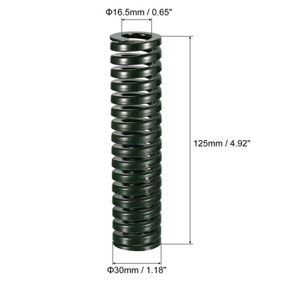 Harfington Uxcell 3D Printer Die Spring, 2pcs 30mm OD 125mm Long Spiral Stamping Compression Green