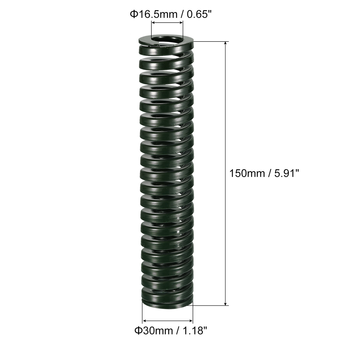 uxcell Uxcell 3D Printer Die Spring, 2pcs 30mm OD 150mm Long Spiral Stamping Compression Green