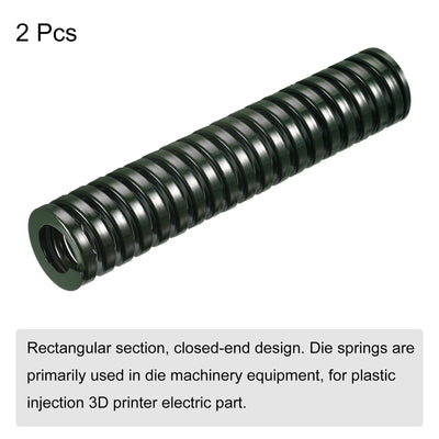 Harfington Uxcell 3D Printer Die Spring, 2pcs 30mm OD 150mm Long Spiral Stamping Compression Green