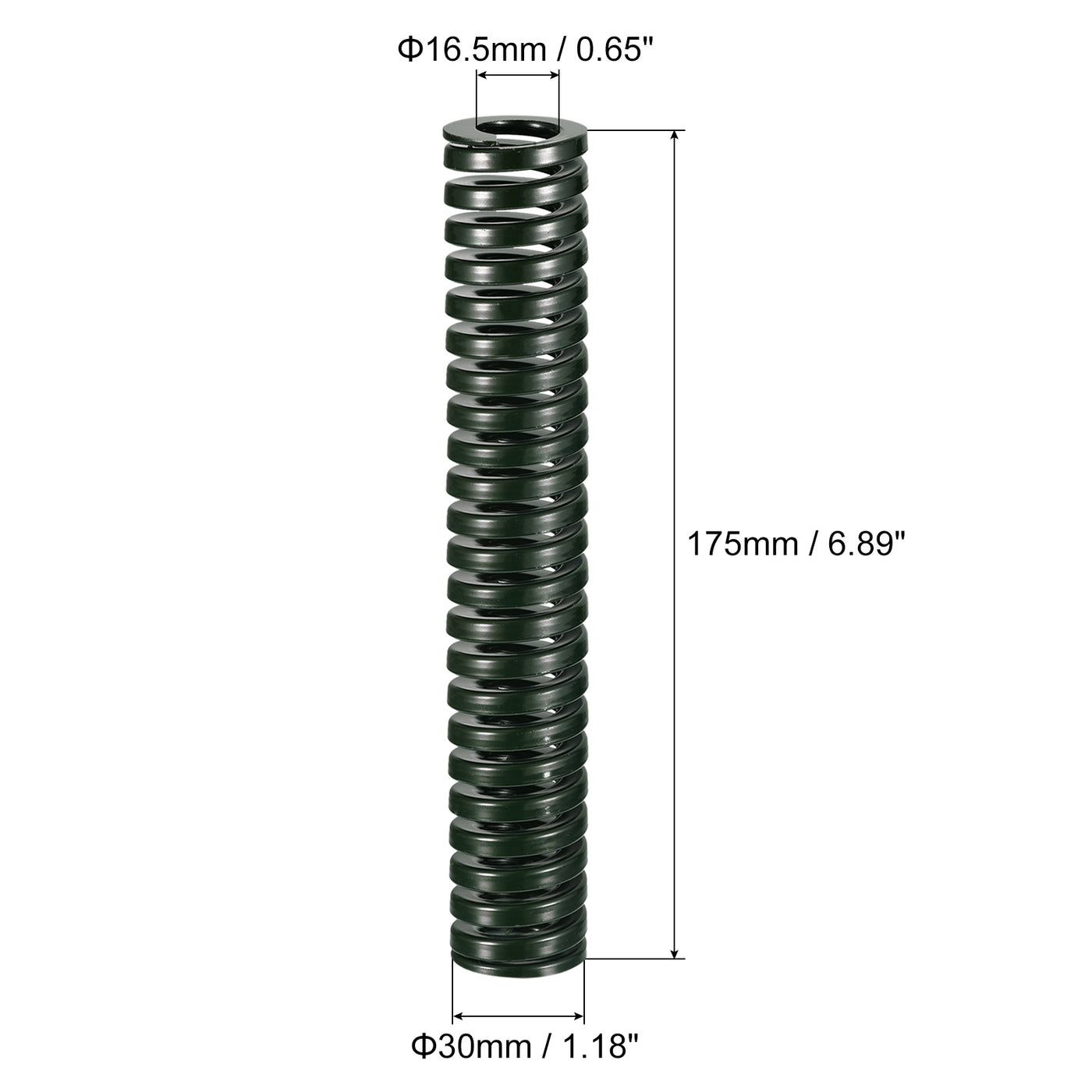 uxcell Uxcell 3D Printer Die Spring, 2pcs 30mm OD 175mm Long Spiral Stamping Compression Green