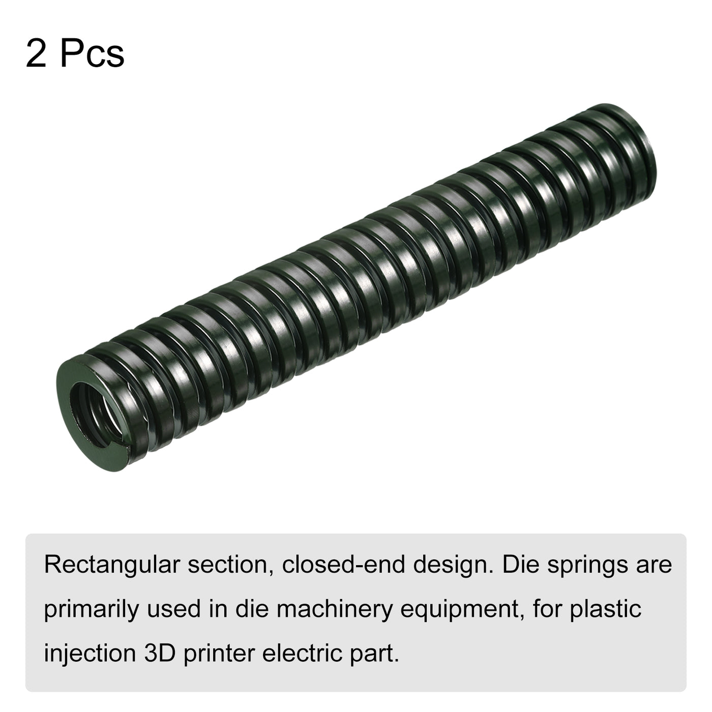 uxcell Uxcell 3D Printer Die Spring, 2pcs 30mm OD 175mm Long Spiral Stamping Compression Green