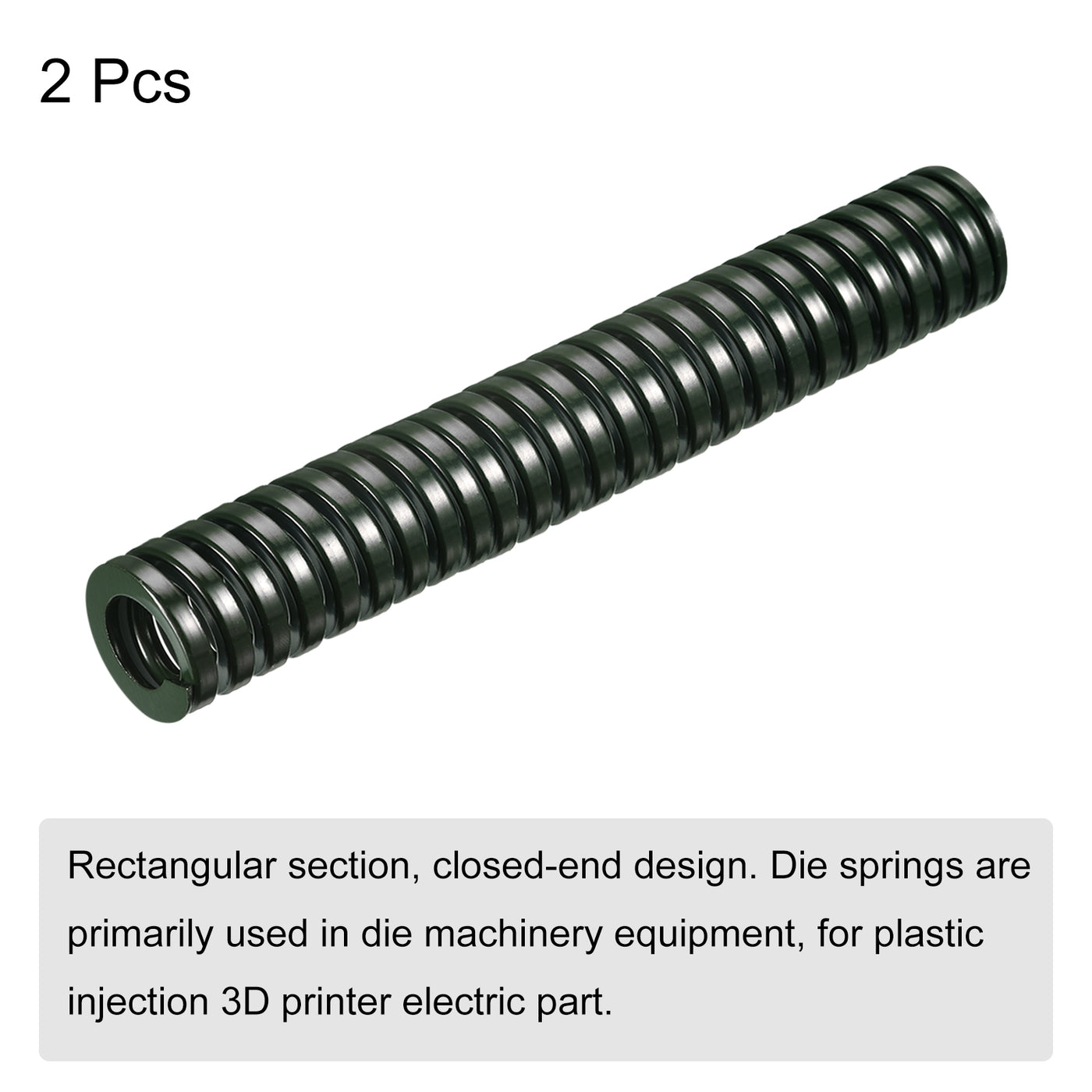 uxcell Uxcell 3D Printer Die Spring, 2pcs 30mm OD 200mm Long Spiral Stamping Compression Green