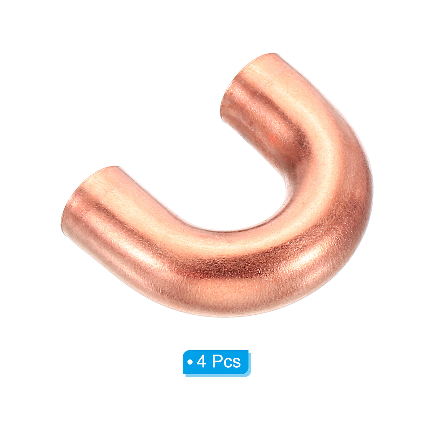 Harfington 7mm OD 23x17mm Elbow Copper Pipe Fitting, 4 Pack 180 Degree Bend Welding Sweat Solder Connection for HVAC Air Conditioner Plumbing