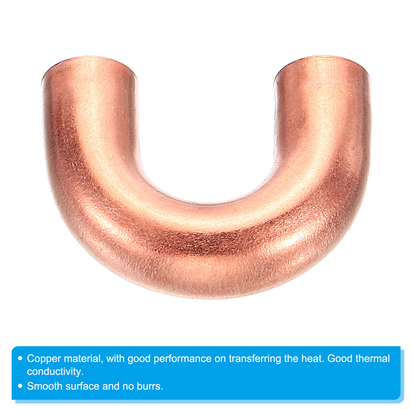 Harfington 7mm OD 23x17mm Elbow Copper Pipe Fitting, 4 Pack 180 Degree Bend Welding Sweat Solder Connection for HVAC Air Conditioner Plumbing
