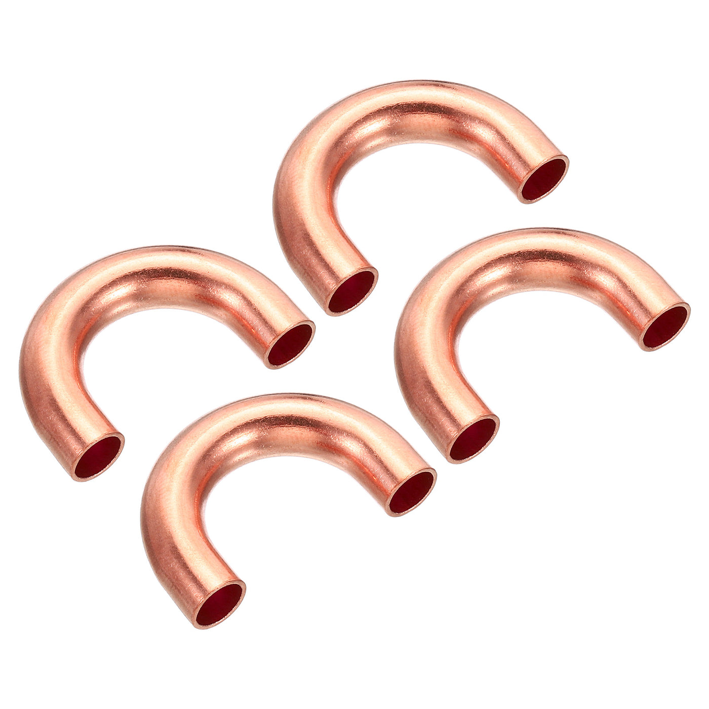 7mm OD 32x20mm Elbow Copper Pipe Fitting, 4 Pack 180 Degree Bend