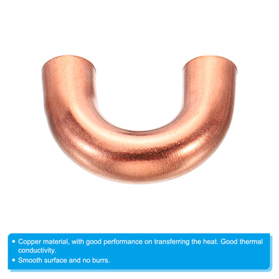 Harfington 5/16 Inch OD 28x19mm Elbow Copper Pipe Fitting, 2 Pack 180 Degree Bend Welding Sweat Solder Connection for HVAC Air Conditioner Plumbing