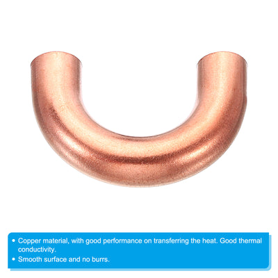 Harfington 5/16 Inch OD 33x21mm Elbow Copper Pipe Fitting, 4 Pack 180 Degree Bend Welding Sweat Solder Connection for HVAC Air Conditioner Plumbing