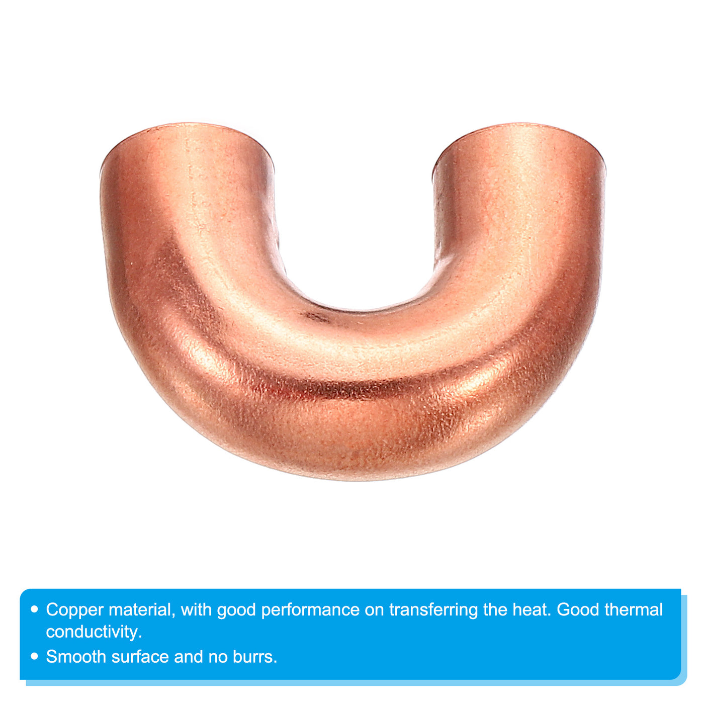 Harfington 3/8 Inch OD 27x19mm Elbow Copper Pipe Fitting, 2 Pack 180 Degree Bend Welding Sweat Solder Connection for HVAC Air Conditioner Plumbing