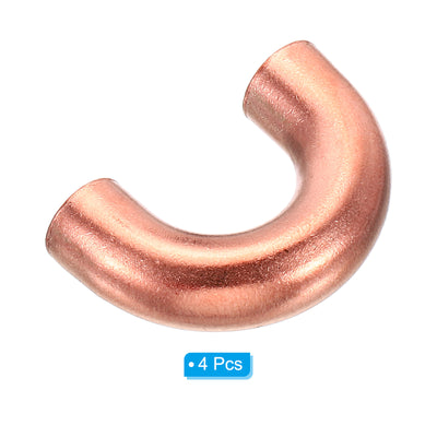 Harfington 3/8 Inch OD 34x22mm Elbow Copper Pipe Fitting, 4 Pack 180 Degree Bend Welding Sweat Solder Connection for HVAC Air Conditioner Plumbing