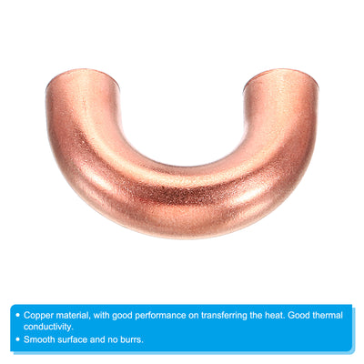 Harfington 3/8 Inch OD 34x22mm Elbow Copper Pipe Fitting, 4 Pack 180 Degree Bend Welding Sweat Solder Connection for HVAC Air Conditioner Plumbing