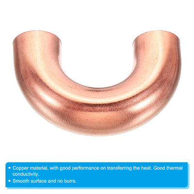 Harfington 5/8 Inch OD 52.5x33mm Elbow Copper Pipe Fitting, 4 Pack 180 Degree Bend Welding Sweat Solder Connection for HVAC Air Conditioner Plumbing