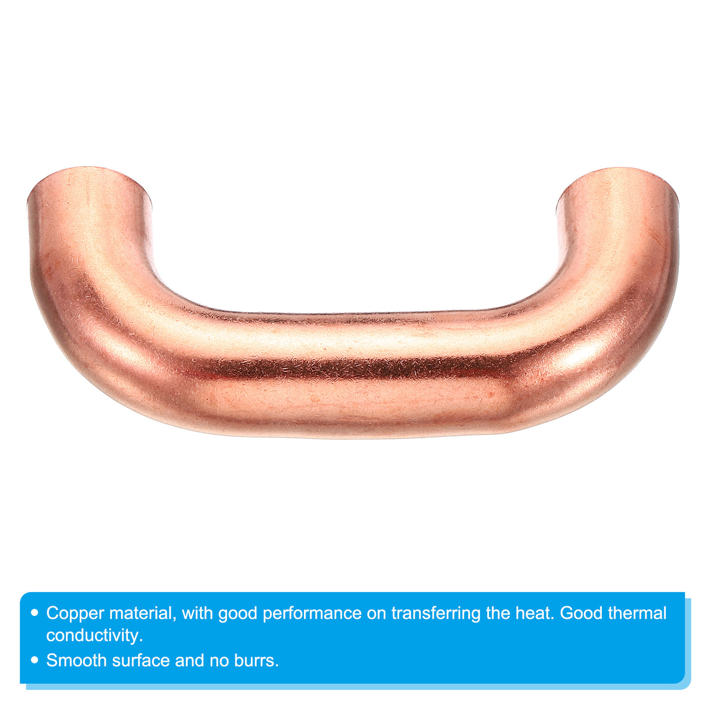 Harfington 5/8 Inch OD 80.7x35mm Elbow Copper Pipe Fitting, 2 Pack 180 Degree Bend Welding Sweat Solder Connection for HVAC Air Conditioner Plumbing