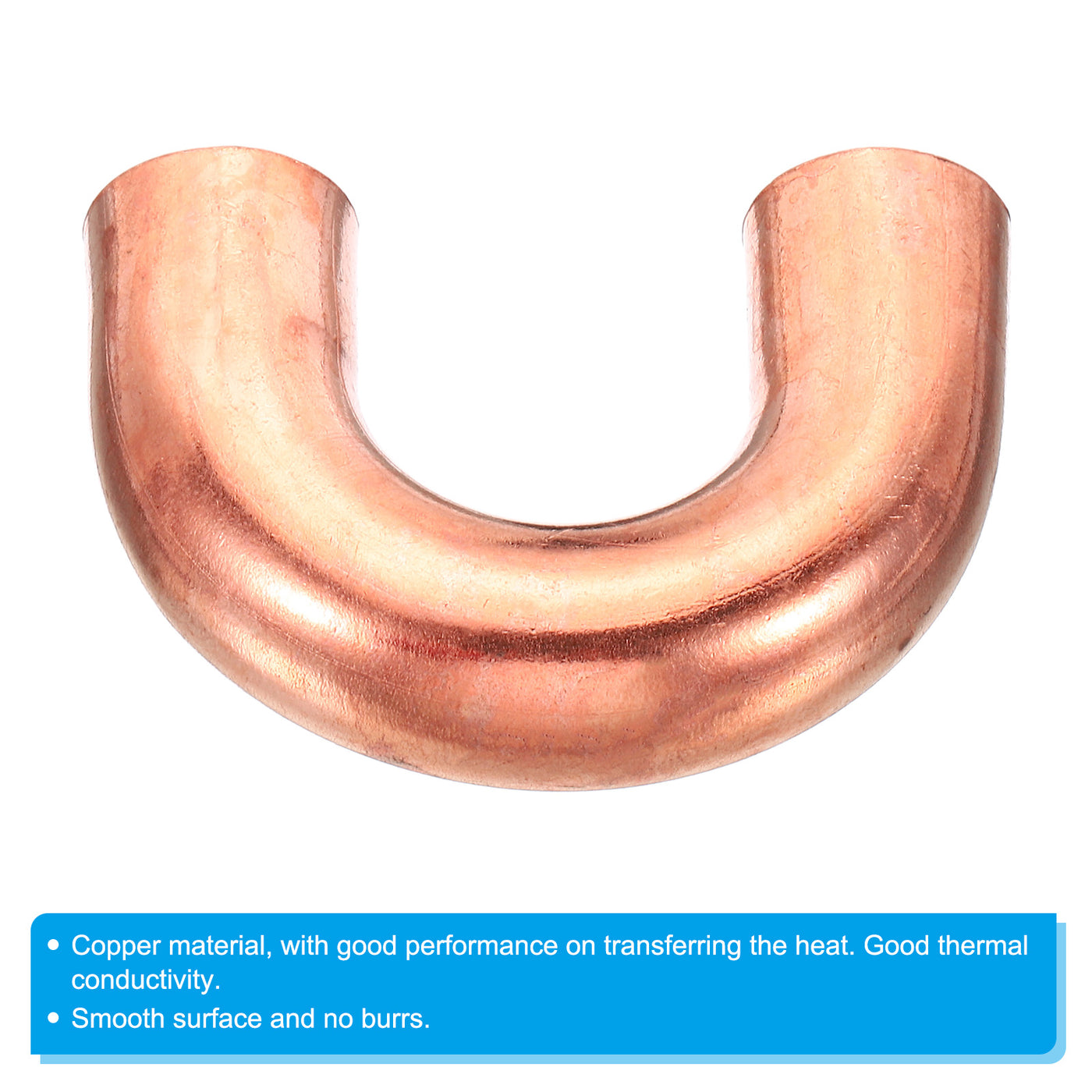 Harfington 3/4 Inch OD 64x47mm Elbow Copper Pipe Fitting, 2 Pack 180 Degree Bend Welding Sweat Solder Connection for HVAC Air Conditioner Plumbing